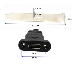 USB 3.1タイプEPCI-EフロントパネルヘッダーからタイプCメスGen2延長ケーブル、プロファイルブラケットパネルマウントネジ50cm