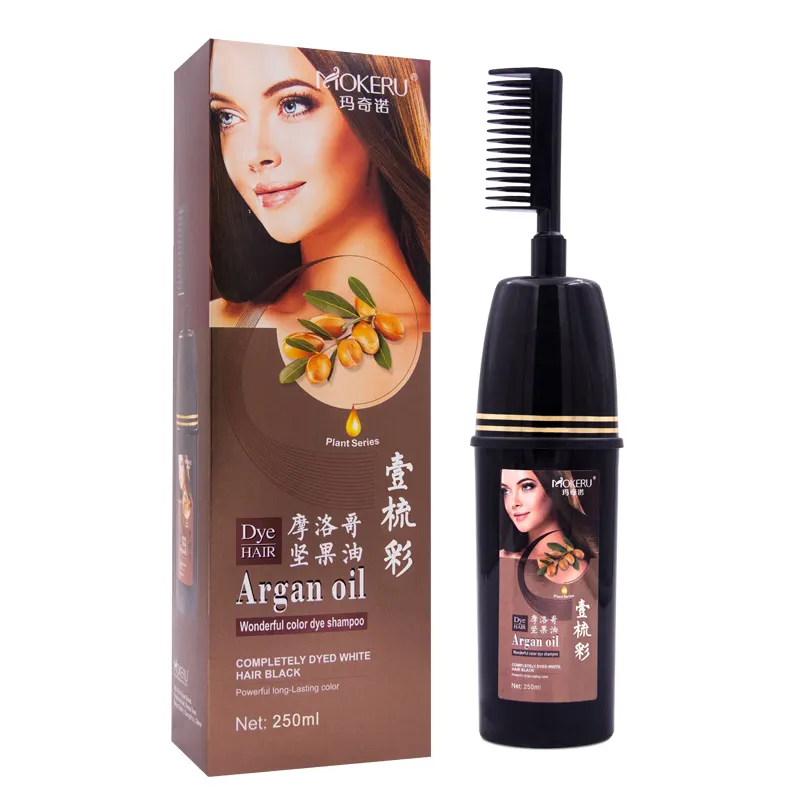 MOKERU the black magic comb hair dye for natural color hair change to black and colourful ammonia free hair color dye shampoo