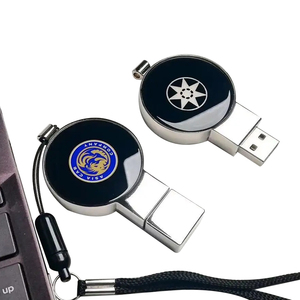 定制标志热卖便携式金属u盘点亮标志钥匙扣USB 2.0笔式驱动器