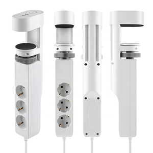 Enchufe de extensión múltiple con protector contra sobretensiones y puertos USB Enchufe de escritorio impermeable de 3 polos para regleta de mesa de oficina en casa - Product Image 2