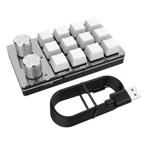 Programming Macro <strong>Keyboard</strong> RGB <strong>Custom</strong> Knob <strong>Keyboard</strong> 12 Key 2 Knob Gaming Mini <strong>Keyboard</strong> Copy Paste PS Hotswap Keypad