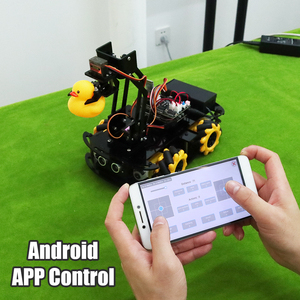 Tscinbuny 4WDロボットアームスマートロボットカーキット電子プロジェクトMecanumホイールロボットアームスマートカーキットArduinoプログラミング用 - Product Image 4