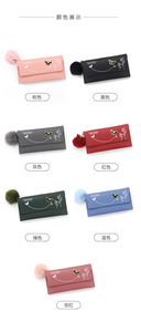 时尚长款皮革顶级品质卡座经典女拉链毛绒吊坠蝴蝶印花品牌女钱包钱包包