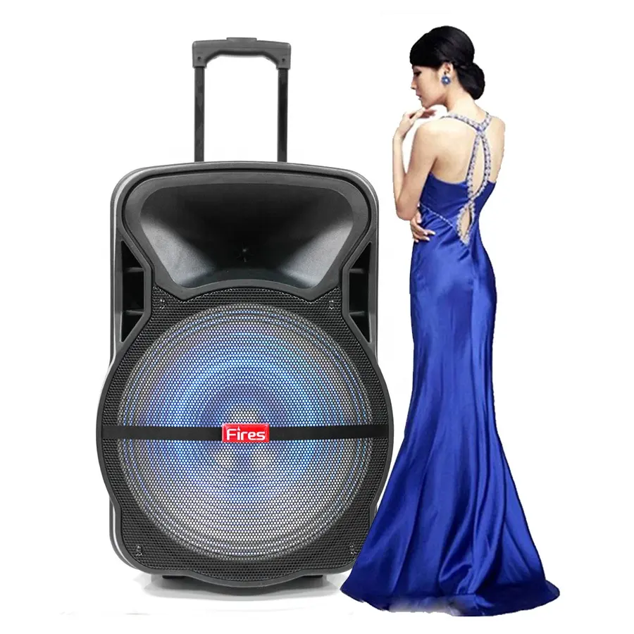 18 inch portable trolley bt speaker with big power good sound for party cornetas amplificada profesionales subwoofer parlante 18