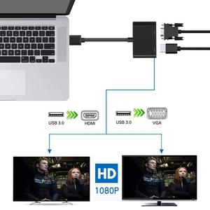 <strong>2</strong> in <strong>1</strong> USB3.0 to HDTV <strong>VGA</strong> Adapter for Computer Dual Display 1080P Convertor - Product Image 4