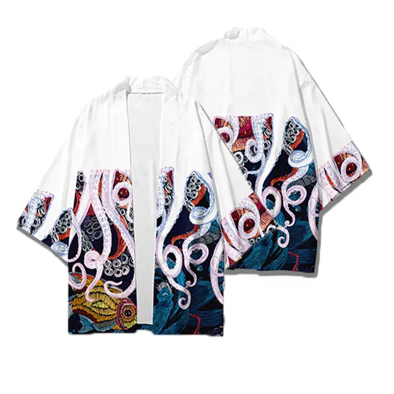 Plus-ize ctopus RINT, 2023 Summer HIC oooose apapanese tretreetwear Cardigan omen en arajuku imimono osplay OP hirts ukata