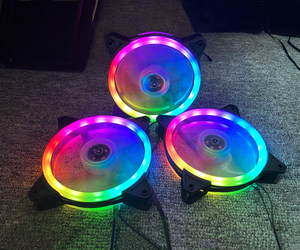 LEDライトプラスチックRGBゲーミングPCコンピューターファンマルチカラー120mmCPUクーラーファンARGBコンピューターラジエーターファン - Product Image 4