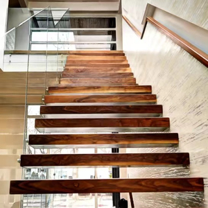 TAKA Cầu Thang Trong Nhà Cầu Thang Đơn Chùm Thẳng Nổi Với Các Bậc Gỗ Rắn Cho Cầu Thang Gỗ Kim Loại - Product Image 5