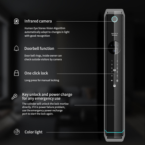 Wifi Tuya APP yüz kimliği kapı kilidi anahtarsız giriş yüz tanıma kilit otomatik gece görüş kamera ön kapı akıllı kilit - Product Image 4