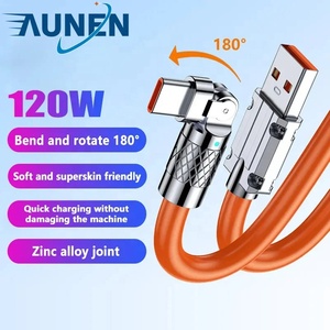 C tipi veri hattı 120w hızlı şarj 6A 180 dönen Ultra hızlı şarj hattı için Huawei Samsung darı Bold uzatılmış silikon - Product Image 1