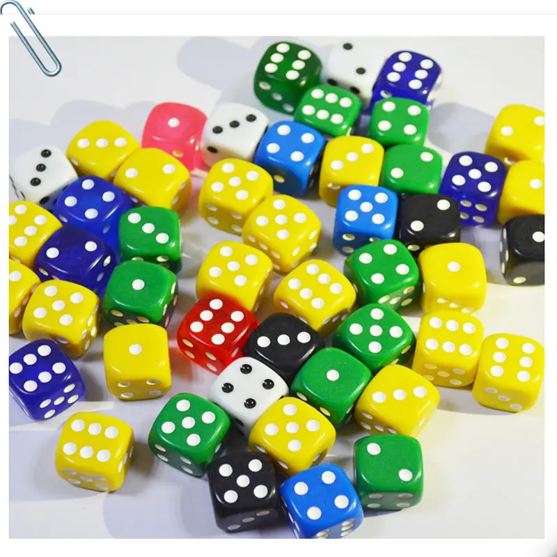 Fábrica 16MM 6 lados coloridos acrílico Casino juego dados para juegos y apuestas de puntos