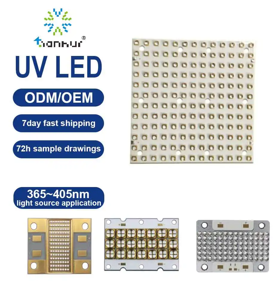 회로 및 조명 솔루션을 위한 SMD LED 설계의 고출력 UV LED COB 40W 블랙라이트 UVA 조명 솔루션