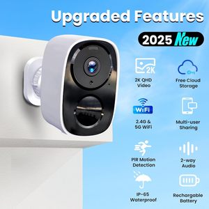 Fotocamera di sicurezza 5G WIFI 3MP alimentata a batteria IP Mini telecamera grandangolare bidirezionale Audio visione notturna con sensore di memoria Cloud - Product Image 4