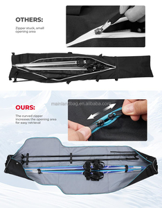 Ski Bag 360&deg; Fully Padded Ski Bag Fit Skis up to 200cm Water-resistant <strong>and</strong> Durable Perfect for Road Trips Air Travel Transport - Product Image 4