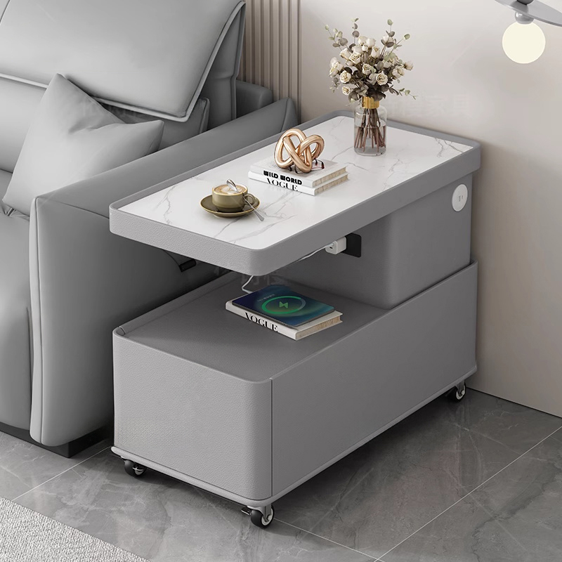 Light gray+rock slab+multifunctional socket with USB