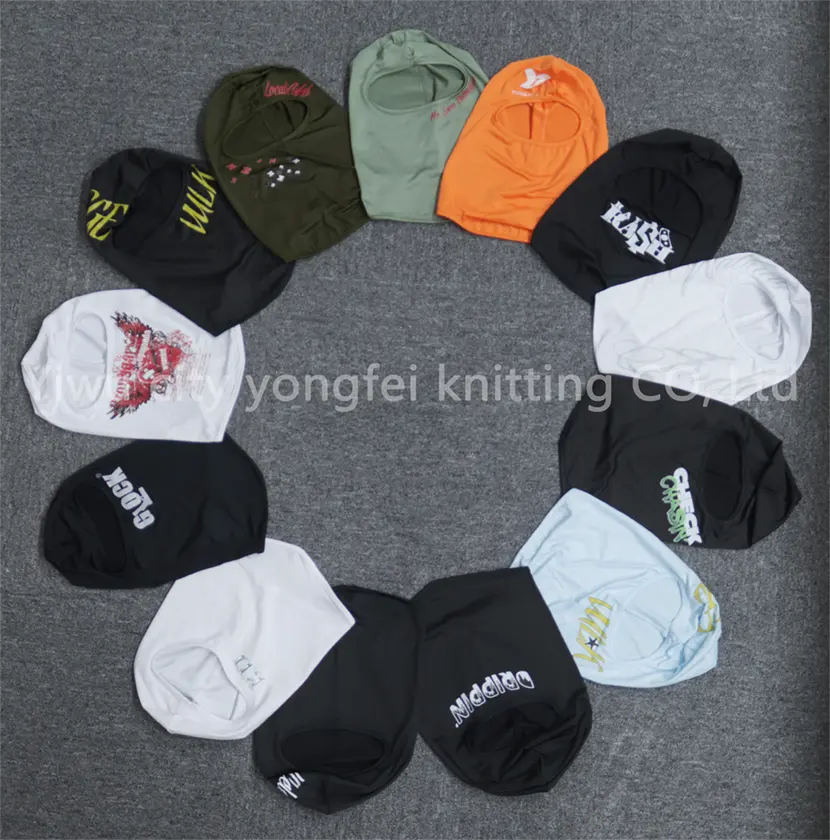 Wholesale high qualtity Custom logo face mask Knit Full Face Cover Ski Mask 1 hole balaclava cap hat