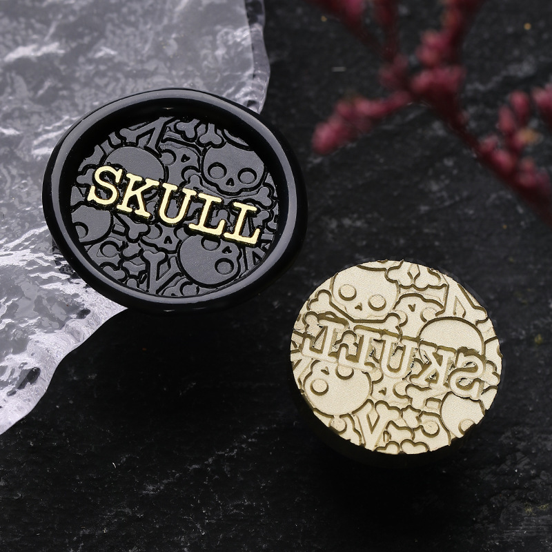 Puzzle tête de mort (rond, multicouche, 2,5 cm)