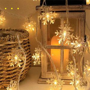 Tira de luces LED con motivo de copo de nieve para decoración navideña, venta al por mayor - Product Image 1