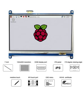 IPS 1024x600 HD Touch Screen Resistivo di Tocco Dello Schermo di 7 pollici LCD Display Per Raspberry Pi 4B 3B + - Product Image 4