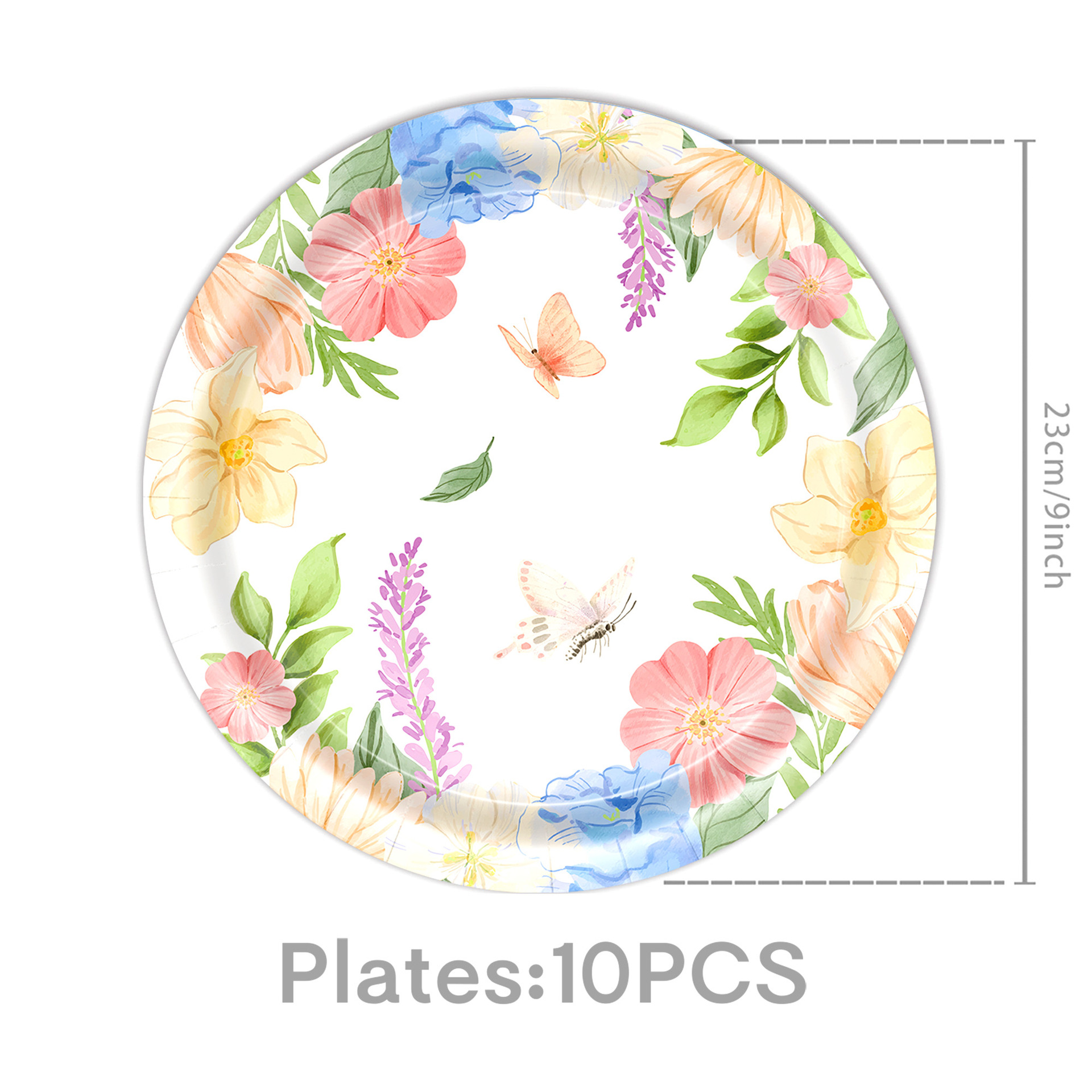 Assiettes 9 pouces, 10 pièces