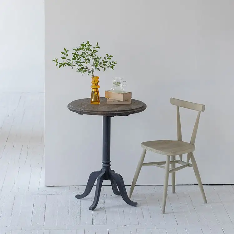 Mobili da salotto in stile francese Scandinavia mobili da sala da pranzo antichi classici tavolo rotondo in legno riciclato in stile europeo