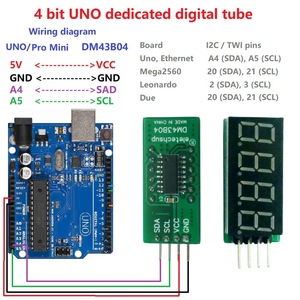 4-Bit-7-Seg I2C-LED-Anzeige IIC Digital Tube Module für Arduiuo UNO MEGA2560
