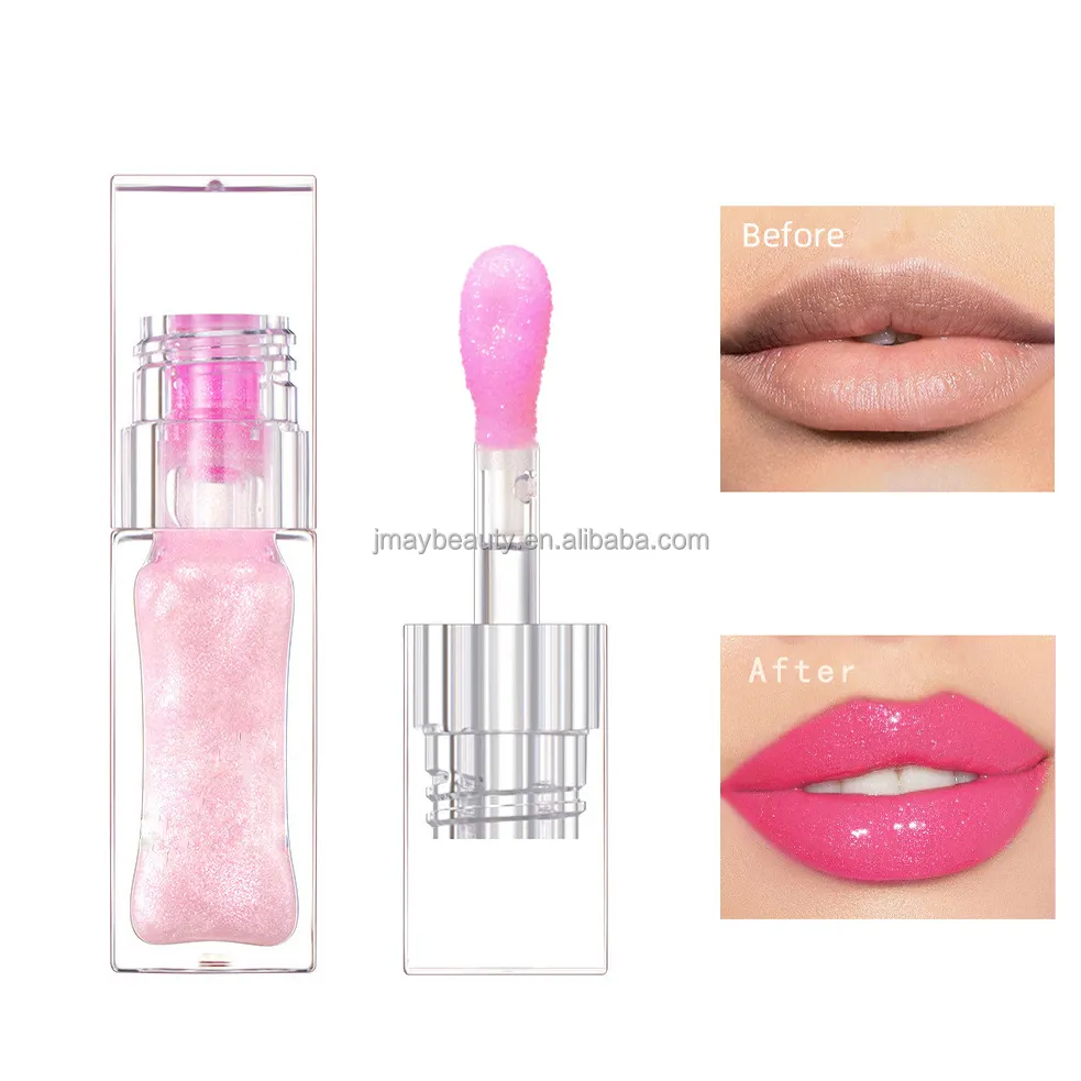 Schlussverkauf Temperaturfarbwechsel feuchtigkeitsspendendes hübsches rosa Eigenmarke PH Lipgloss individuelles Logo veganes Farbwechsel Lippenöl