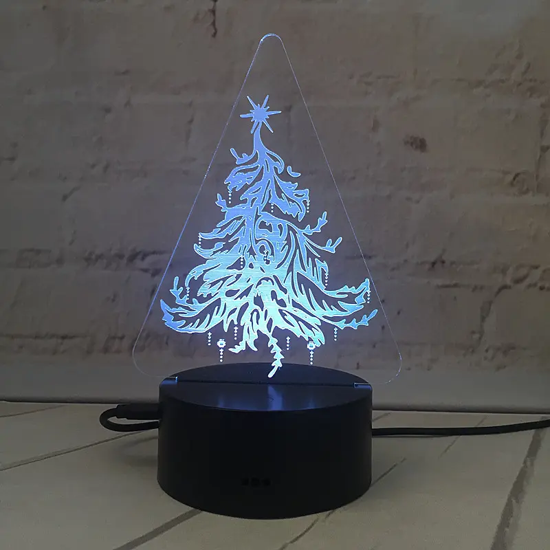 3D الوهم ديكور غرفة نوم أضواء ليلية النمذجة LED الجدول مصباح هدية الشتاء