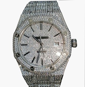 Montre pour Homme Bling-Bling CZ Bustdown Marque de Luxe 41mm avec Mouvement Automatique Entièrement Serti de Glace Montre-Bracelet Mécanique - Product Image 6