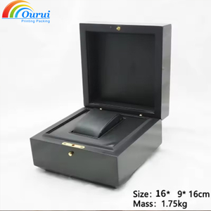 高端定制实木手表盒最新自动包装收纳盒，带个人公司品牌标志 - Product Image 5