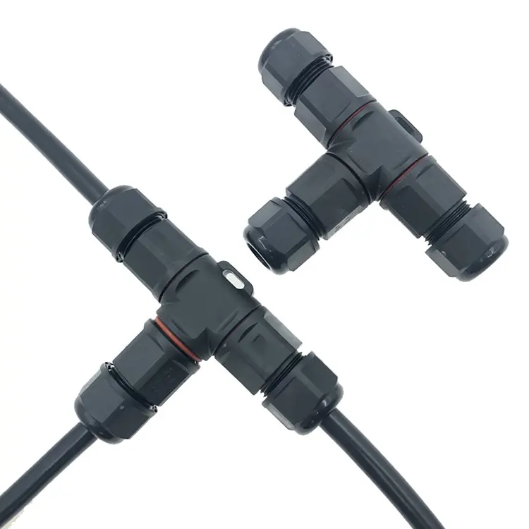 IP68 3 Way Electrical Cable T Waterproof Connector 2 Pin 3 Pin 4P Terminal Adapter 12mm Wire Connectors Screw LED Light