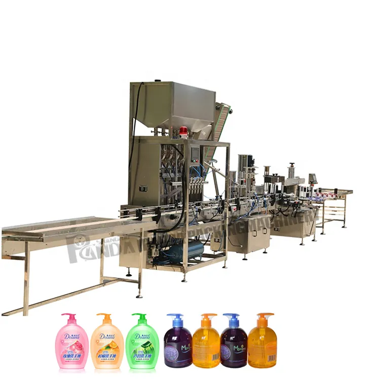 Автоматическая Линия для производства толстого жидкого моющего средства для тела, мыла, косметического наполнения и укупорки бутылок