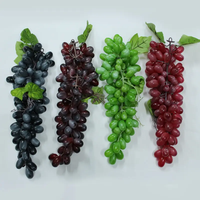 Ramo de uvas verdes de simulación, fruta Artificial de plástico decorativa