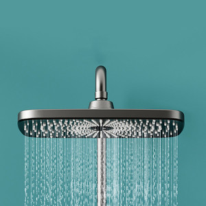 <strong>New</strong> Designer Gray Exposed 4-Push Button Piano Key Digital Shower Faucet <strong>Mixer</strong> 10 Inch Rainfall Jet Soft Rain Head Ceramic