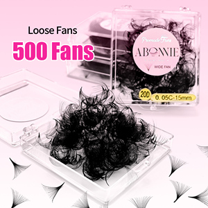 Abonnie wispy Pro ขนตาปลอมเพิ่มวอลลุ่มพร้อมฐานขนตาปลอมแบบผสม CC ขนแคชเมียร์1000ทรงหลวมสำหรับแฟนๆ - Product Image 3