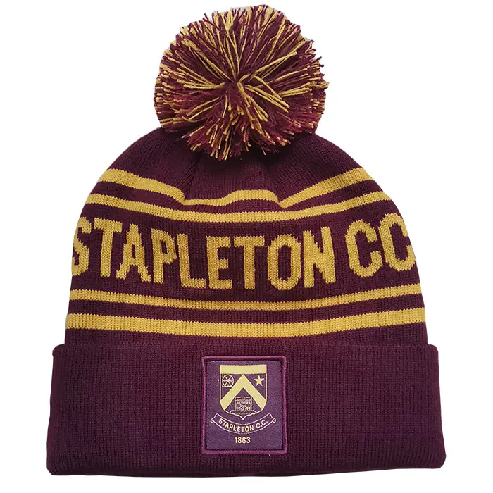 Tuque de sport jacquard unisexe à logo personnalisé avec tuque en tricot de laine et logo personnalisé Bonnet d'hiver pour hommes