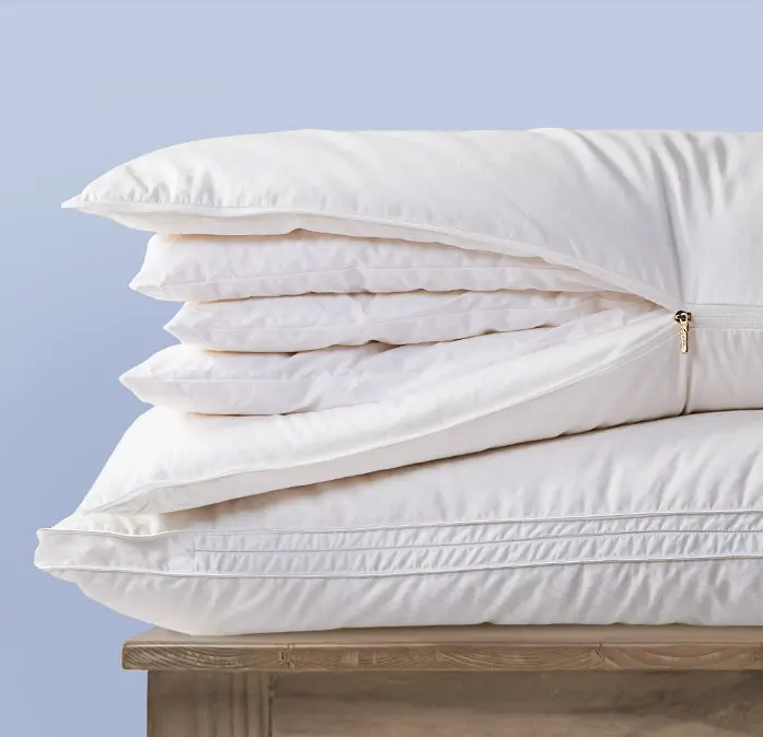 Almohada de satén de capa ajustable de refrigeración de lujo con logotipo personalizado al por mayor, almohada ecológica para avión, dormir, acampar, enfermería, uso en hoteles