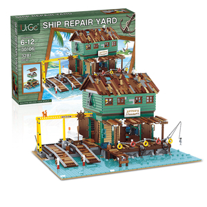 3281 Uds. Por juego, tienda de pesca antigua, Astillero, crea Street View, modelo de bloques de construcción, juguetes de construcción para regalos de navidad - Product Image 6