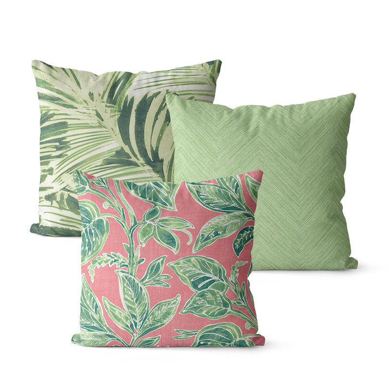 New designs green leaves throw pillow case cushion cover