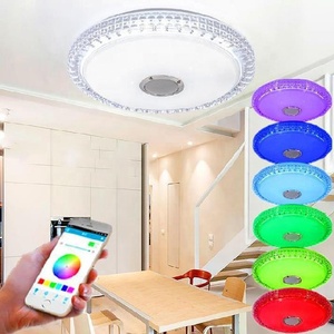 โคมไฟคริสตัลติดเพดานหลากสีสไตล์โมเดิร์น,ไฟ LED ติดเพดานหลากสี RGB มีรีโมตคอนโทรลสำหรับใช้ในบ้าน - Product Image 2