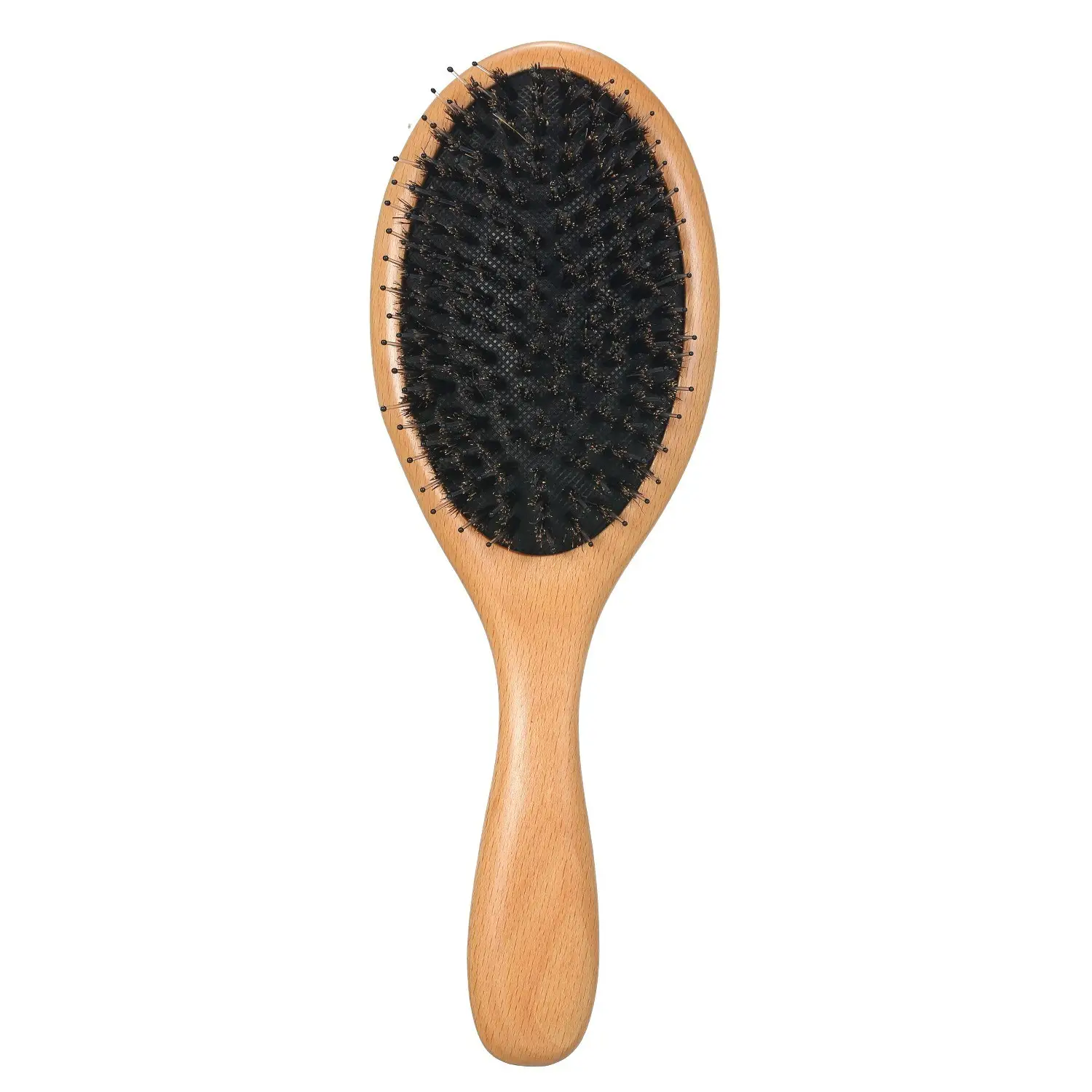 Boar Bristle Brush with Wooden Handle Anti-static Comb Scalp Massage Hair Care Tool