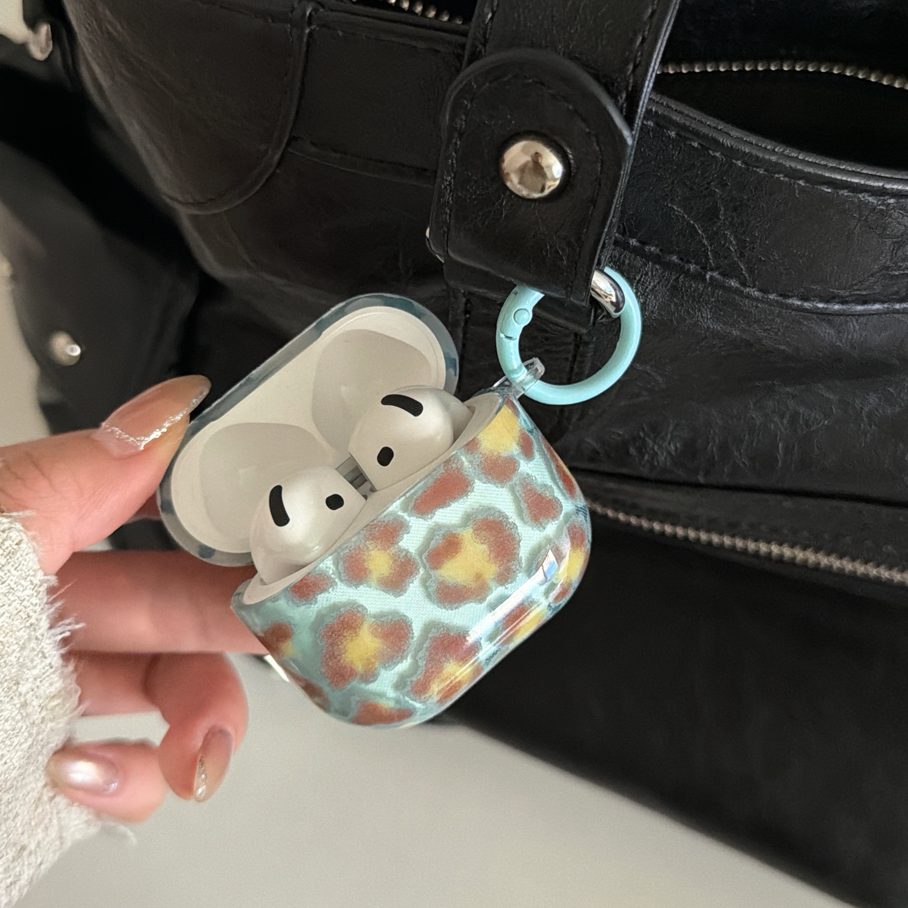 Translucent Blue Leopard Print