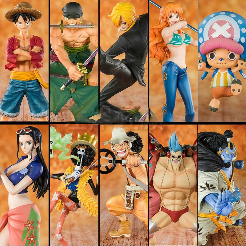 Grosir produk terlaris 20cm OEM Pvc vinil costom monkey d luffy figur Anime Luffy topi jerami