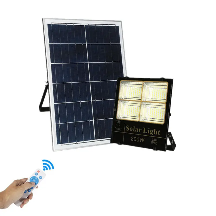 Ressourcen effiziente IP65 6500K LED Solar Flutlicht Timer Modi Steuerung Aluminium Solar LED Leuchten 30W 60W 100W 200W 300W