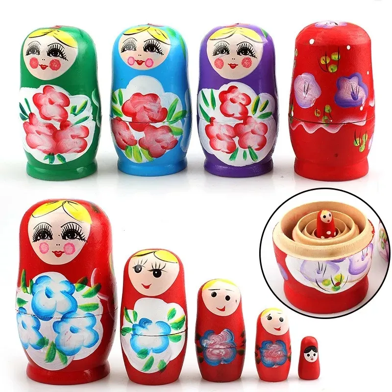 Búp Bê Nga Làm Tổ Bằng Gỗ Đồ Chơi Giáo Dục Cho Trẻ Em Búp Bê Matryoshka Bằng Gỗ Thủ Công