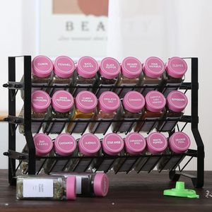 Glass <strong>Spice</strong> <strong>Jars</strong> <strong>Spice</strong> Containers with Pink Lids and Shaker Lids <strong>Spice</strong> Labels 1 Collapsible Funnel <strong>2</strong> Erasable Markers - Product Image 2