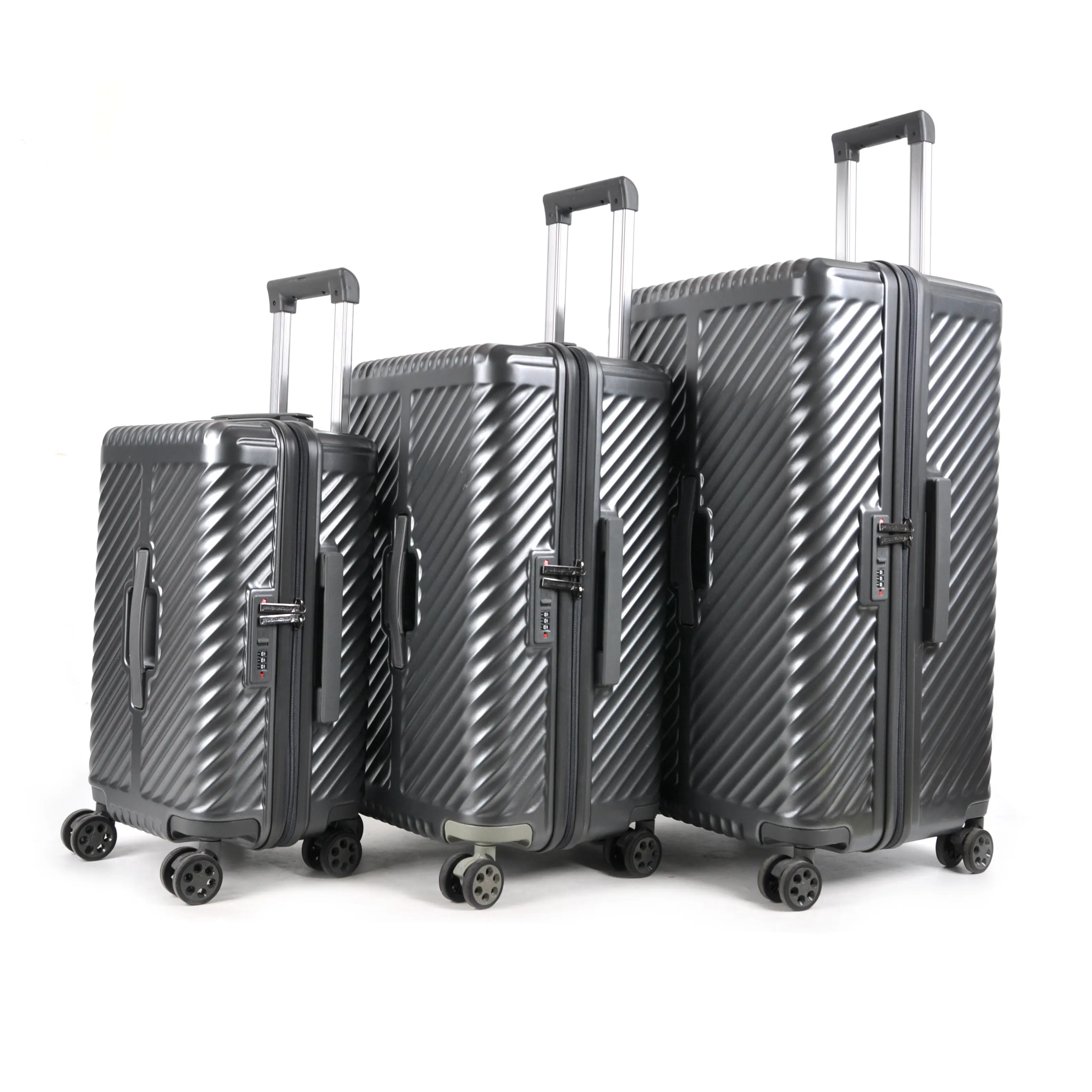 Custom hard shell large capacity PC suitcase sets 20" 24" 28" aluminum trolley PC trolley luggage cases travel bag