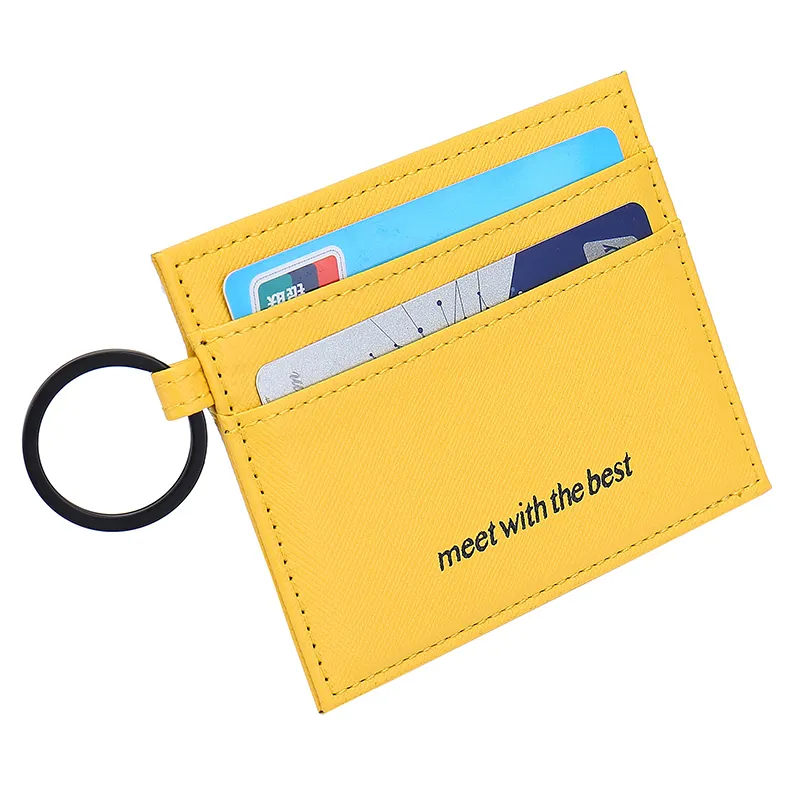 Pvc Pu Leather Id Credit Holder Keychain Near Me Carteira Titular Do Cartão Para Venda Chaveiro Chaveiro