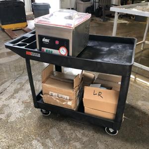 छोटे आकार के काले दो-टब शेल्फ भारी शुल्क उपयोगिता कार्ट 40.7 \ "x 17.3 \" x 33.5 \ "250kg क्षमता पर्यावरण के अनुकूल सामग्री पीपी - Product Image 3