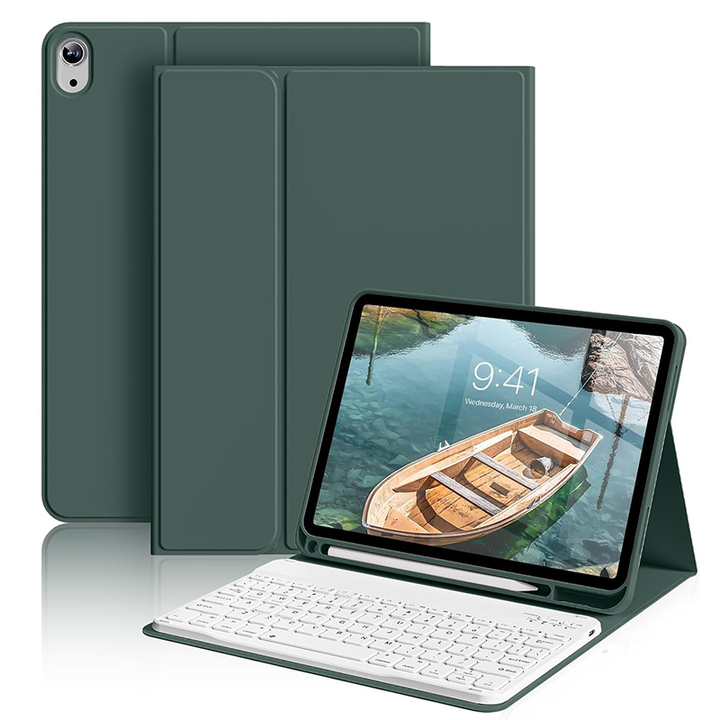 Boîtier vert foncé + clavier blanc